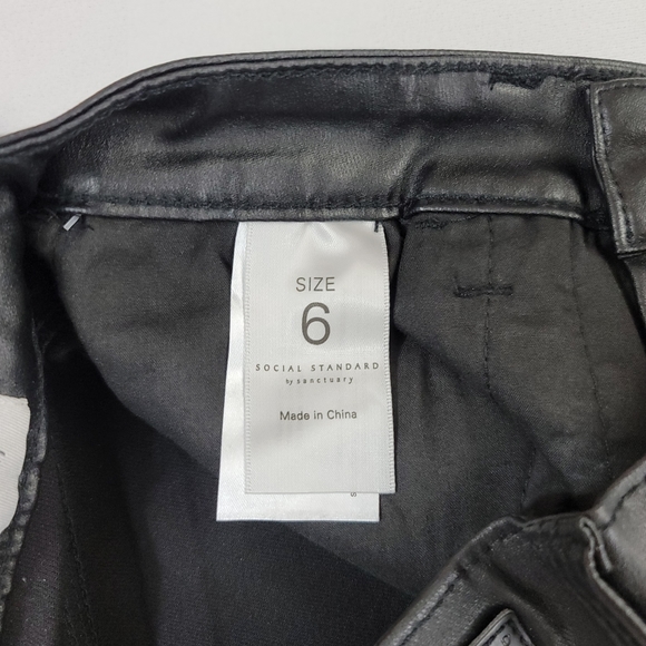 Social Standard By Sanctuary Ankle Skinny Coated Pants Sz 6 - Picture 7 of 13